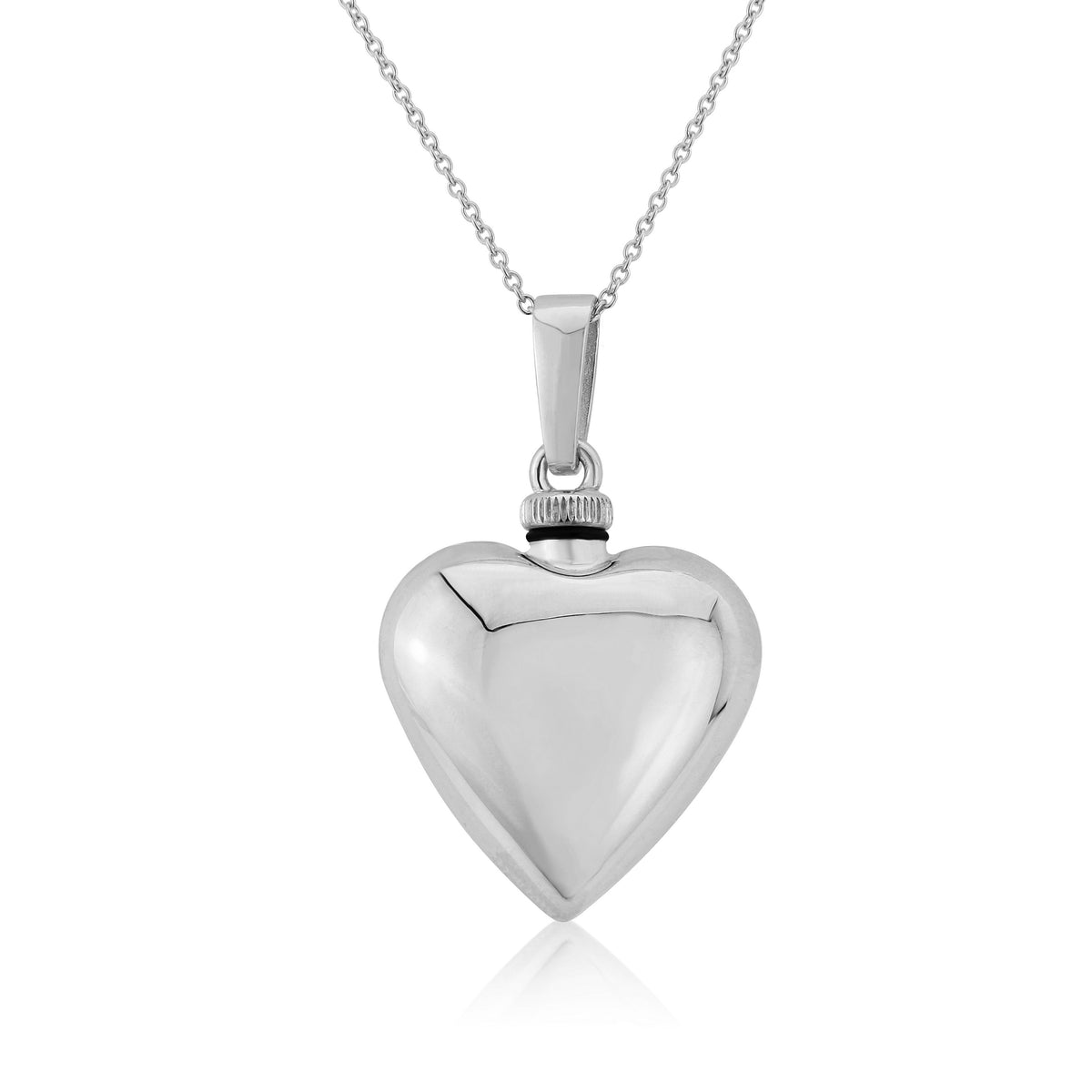 Sterling Silver Puff Heart Bottle Pendant