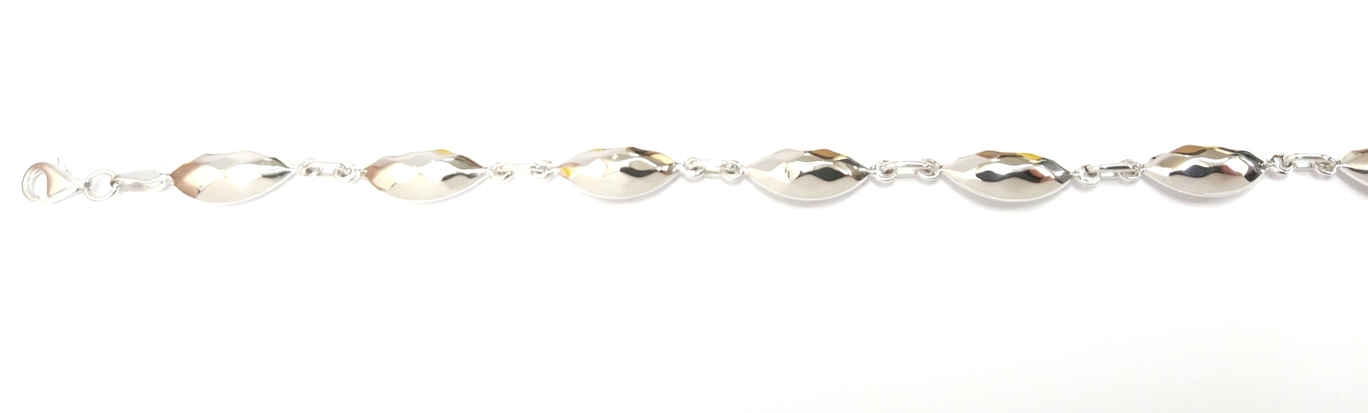 9ct White Gold Fancy Bracelet, 19cm