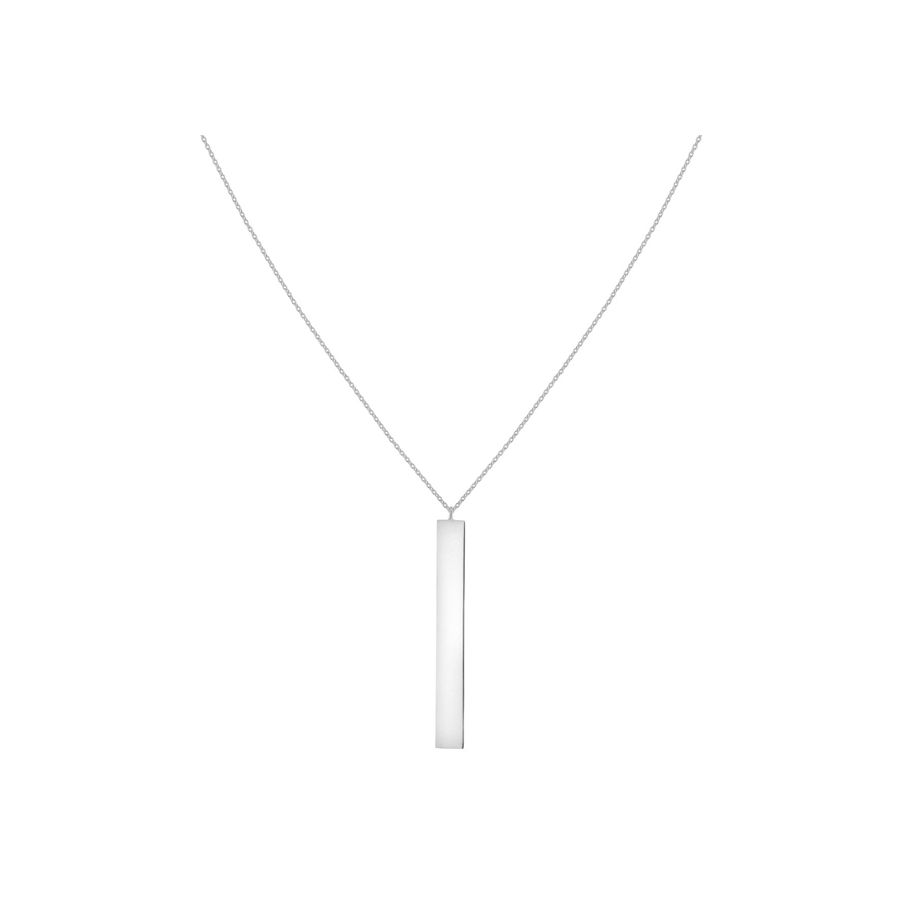 9ct White Gold Large Vertical Bar Pendant
