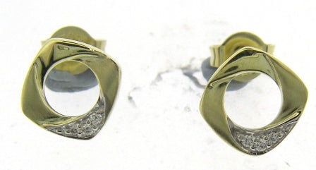 9ct Yellow Gold Diamond Stud Earrings