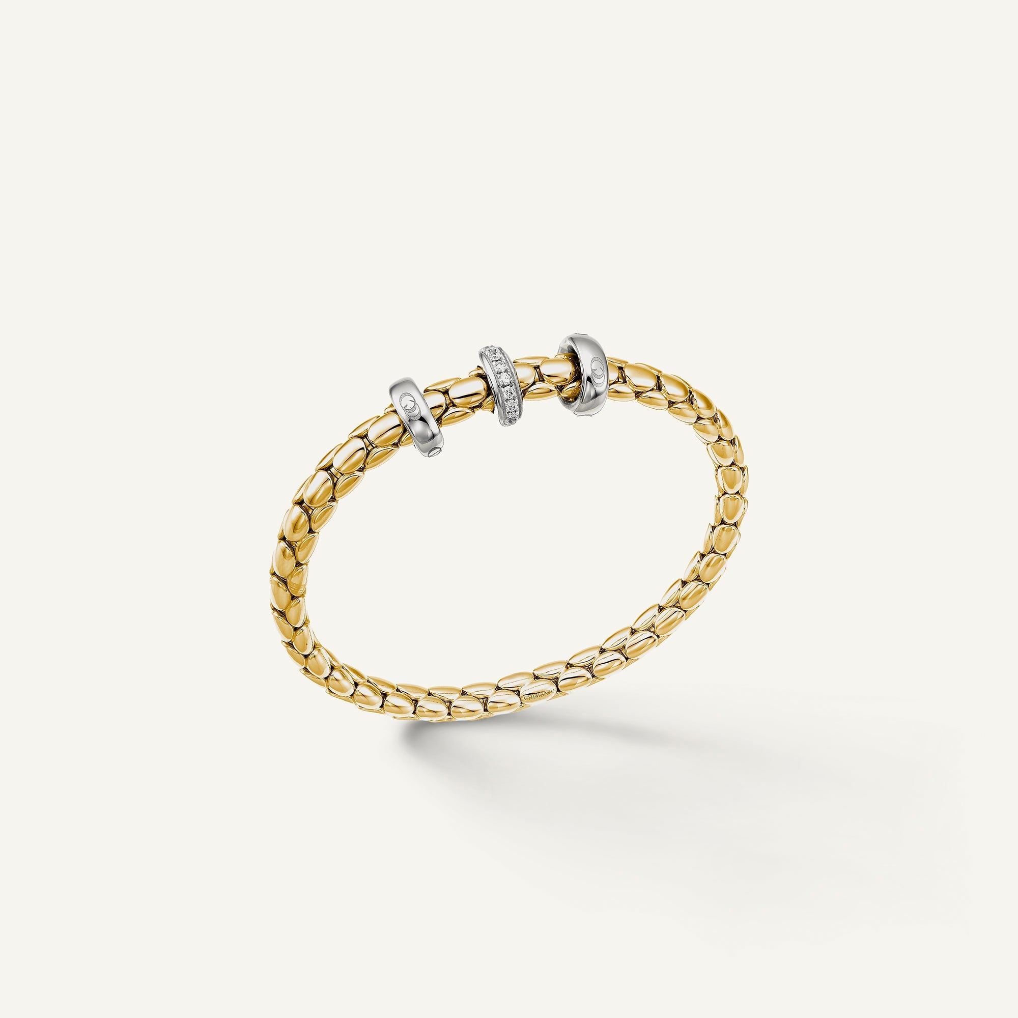 Chimento Stretch Spring 18ct Yellow & White Gold Bracelet 0.19ct