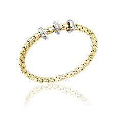 Chimento Stretch Spring 18ct Yellow & White Gold Bracelet 0.19ct
