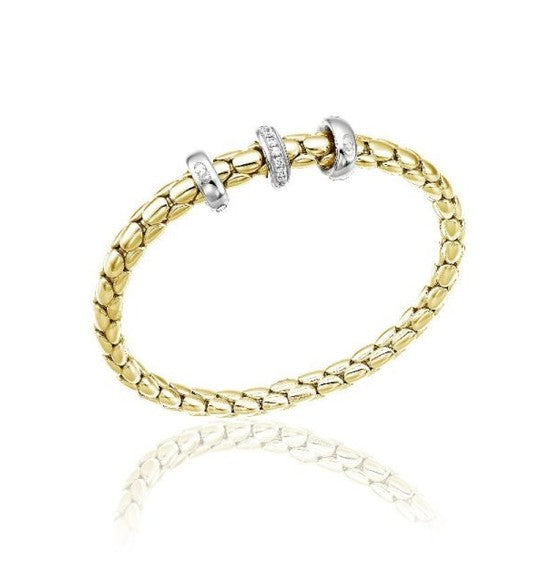 Chimento Stretch Spring 18ct Yellow & White Gold Bracelet 0.19ct