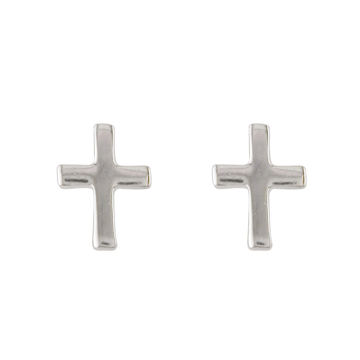 Sterling Silver Small Cross Stud Earrings
