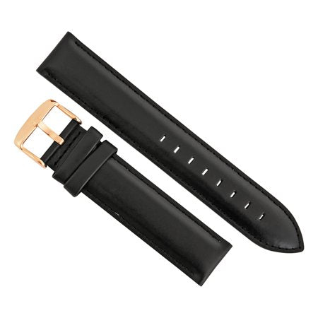 Daniel Wellington Classic Sheffield 20mm XL Black Leather Watch Strap with Rose Gold Plated Buckle