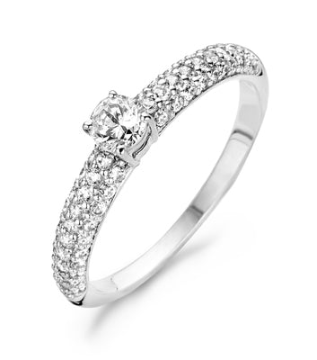 Blush 9ct White Gold CZ Ring - 56