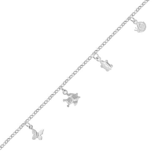 Sterling Silver Children's Charm Bracelet 7 inch