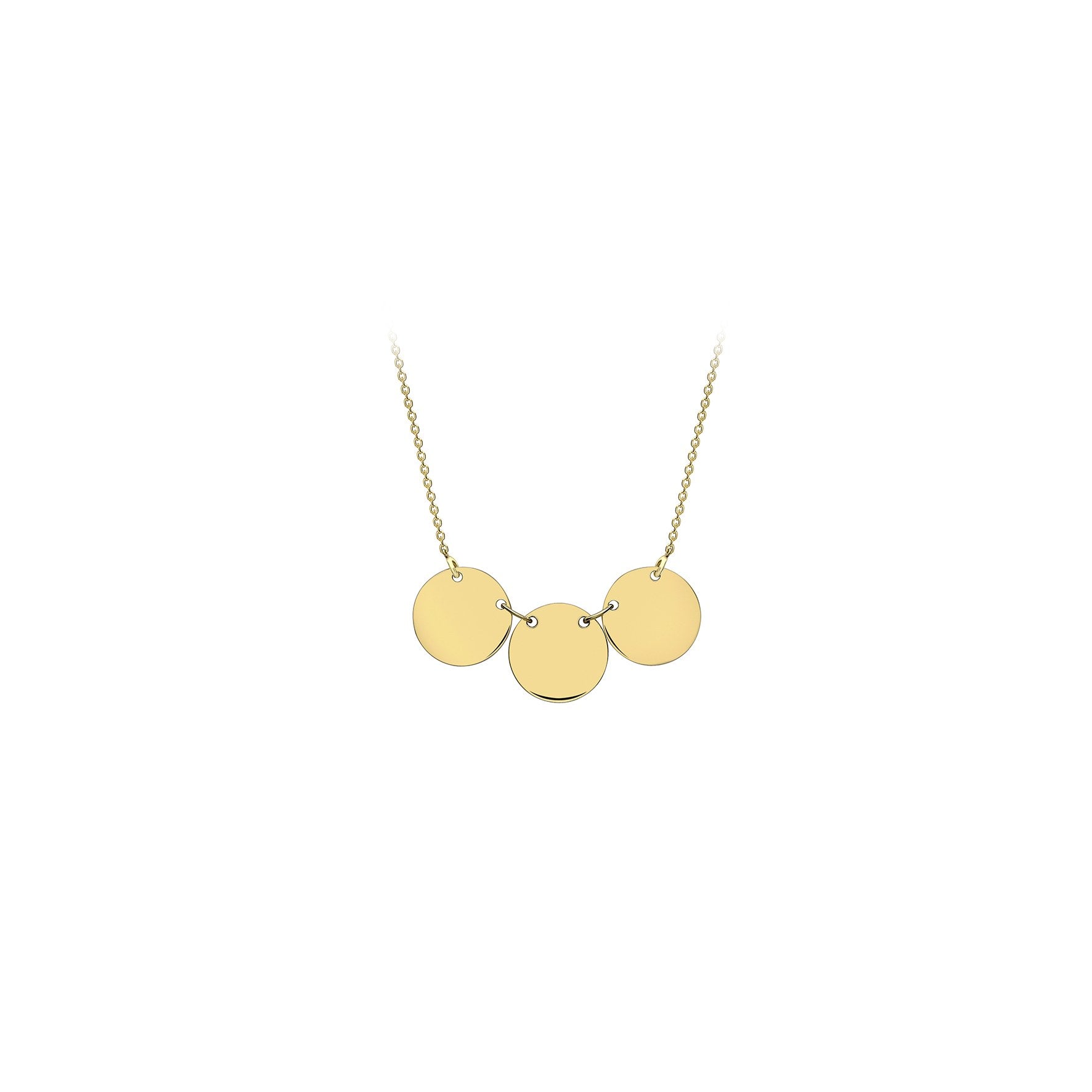 9ct Yellow Gold Triple Mini Disc Pendant