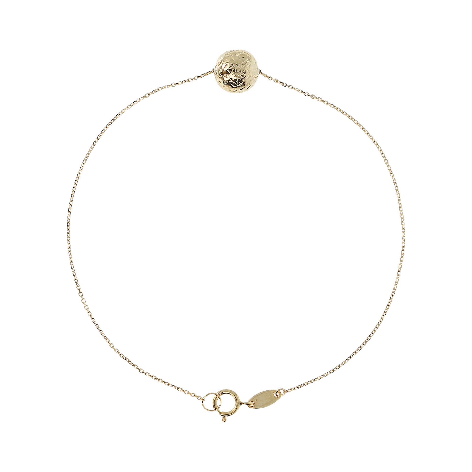 9ct Yellow Gold Diamond Cut Bead Bracelet