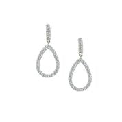 9ct White Gold Pear-Shape CZ Drop Earrings