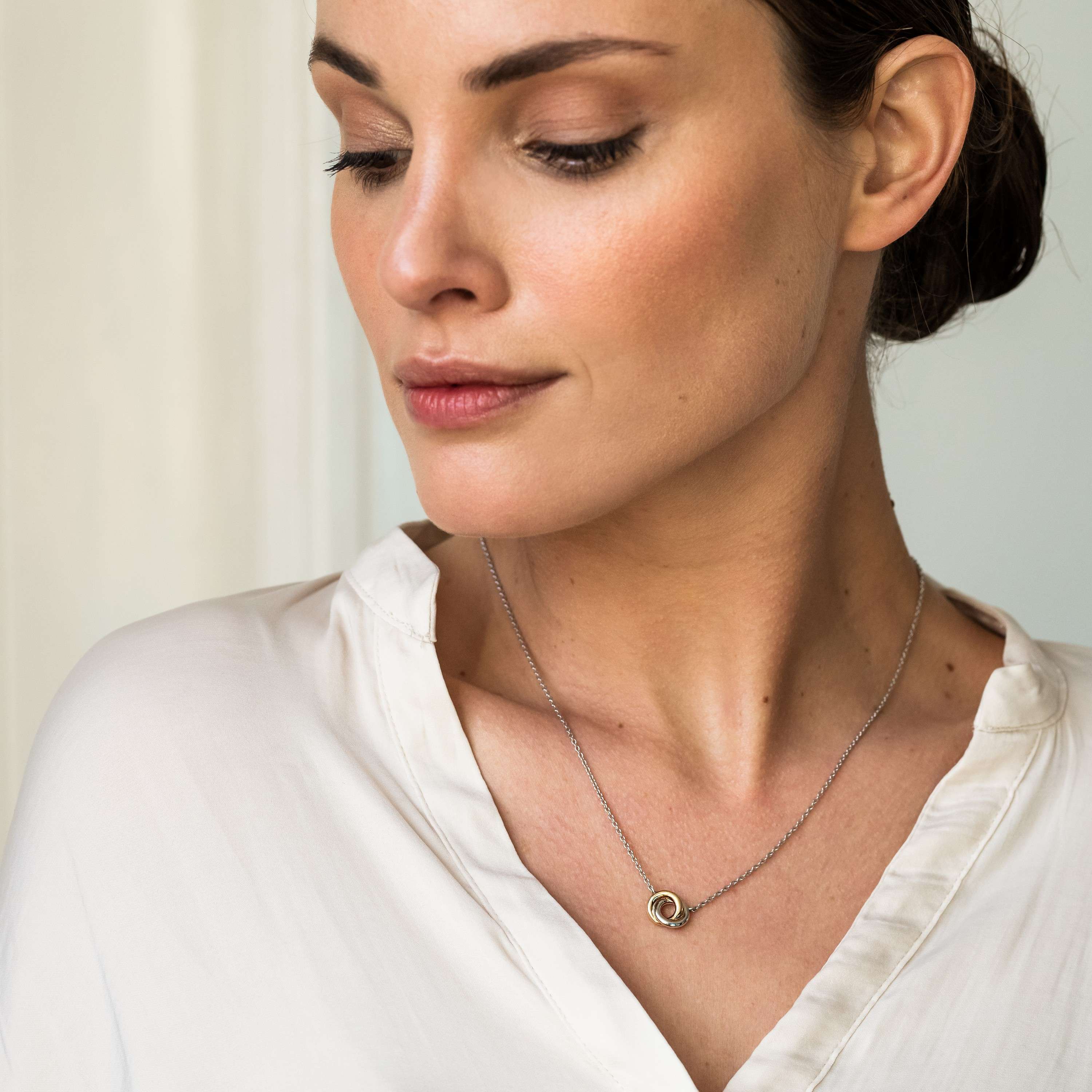 Ti Sento Sterling Silver and Gold Plated Knot Pendant
