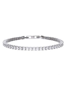 Diamondfire Sterling Silver CZ Claw Set Tennis Bracelet