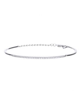 Diamondfire Sterling Silver CZ Claw Set Bracelet With Extension Chain