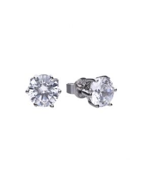 Diamondfire Sterling Silver 6 Claw CZ Earrings 3.00ct