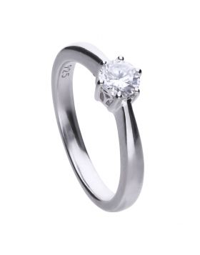 Diamondfire Sterling Silver CZ Solitaire Ring 0.50ct