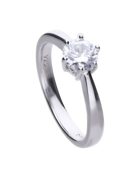 Diamondfire Sterling Silver CZ Solitaire Ring 1.00ct