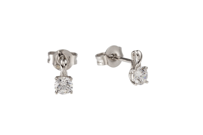 9ct White Gold Cubic Zirconia Stud Earrings