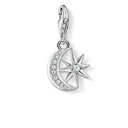 Thomas Sabo Sterling Silver Cubic Zirconia Moon and Star Charm