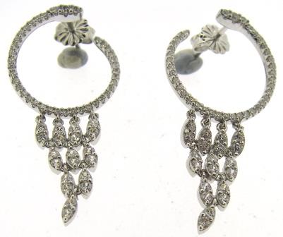 Sterling Silver Fancy CZ Drop Earrings