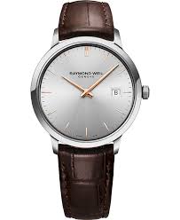 Raymond Weil Toccata 39mm Silver Tone Dial Brown Leather Strap Quartz Mens Watch