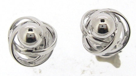 Elegant 9ct White Gold Knot Earrings