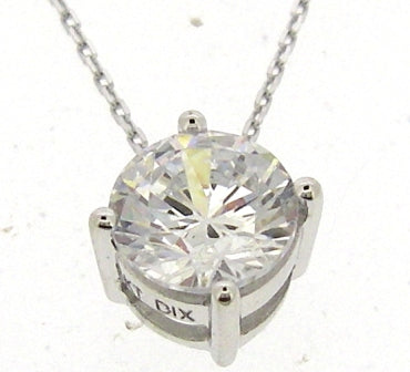 9ct White Gold Cubic Zirconia Slider Pendant