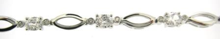 9ct White Gold Cubic Zirconia Bracelet