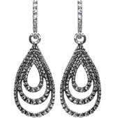 Sterling Silver Drop Earrings With CZ Bar Fitting