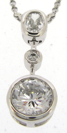 9ct White Gold Cubic Zirconia Necklace