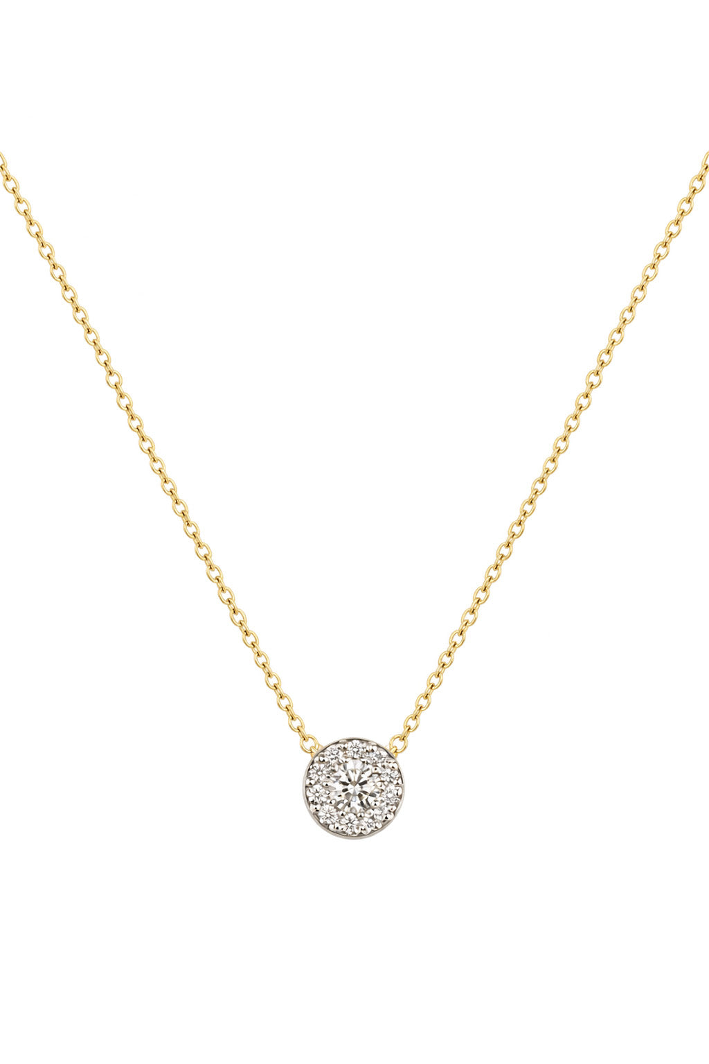 Hearts On Fire 18ct White Gold 0.28ct Fulfillment Diamond Pendant On Yellow Gold 18' Chain