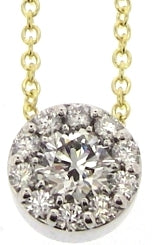 Hearts On Fire 18ct White Gold 0.28ct Fulfillment Diamond Pendant On Yellow Gold 18' Chain