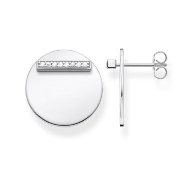 Thomas Sabo Sterling Silver Together Disc Stud Earrings with Cubic Zirconia