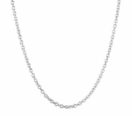 Sterling Silver Fine Oval Link Chain 16+2 inch