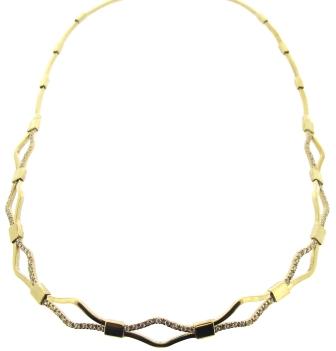 Vintage 9ct Yellow Gold Cubic Zirconia Necklet