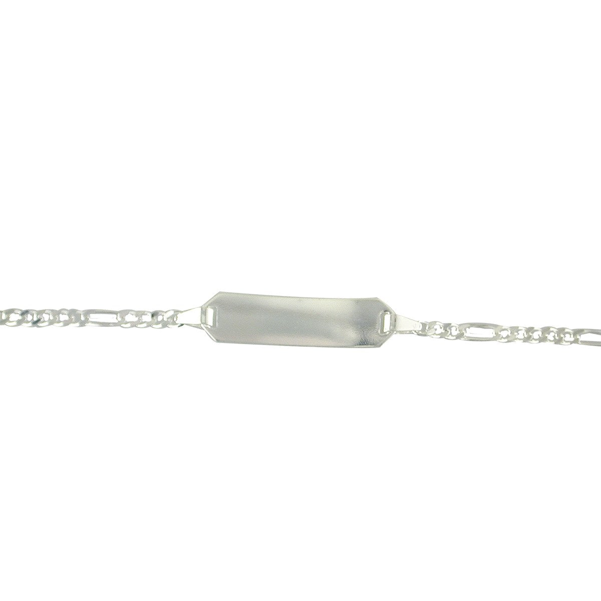 Sterling Silver Identity Figaro Link Bracelet 14cm
