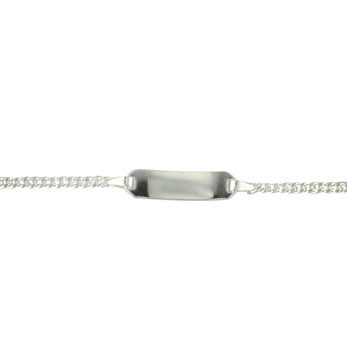 Sterling Silver Identity Curb Link Bracelet 14cm