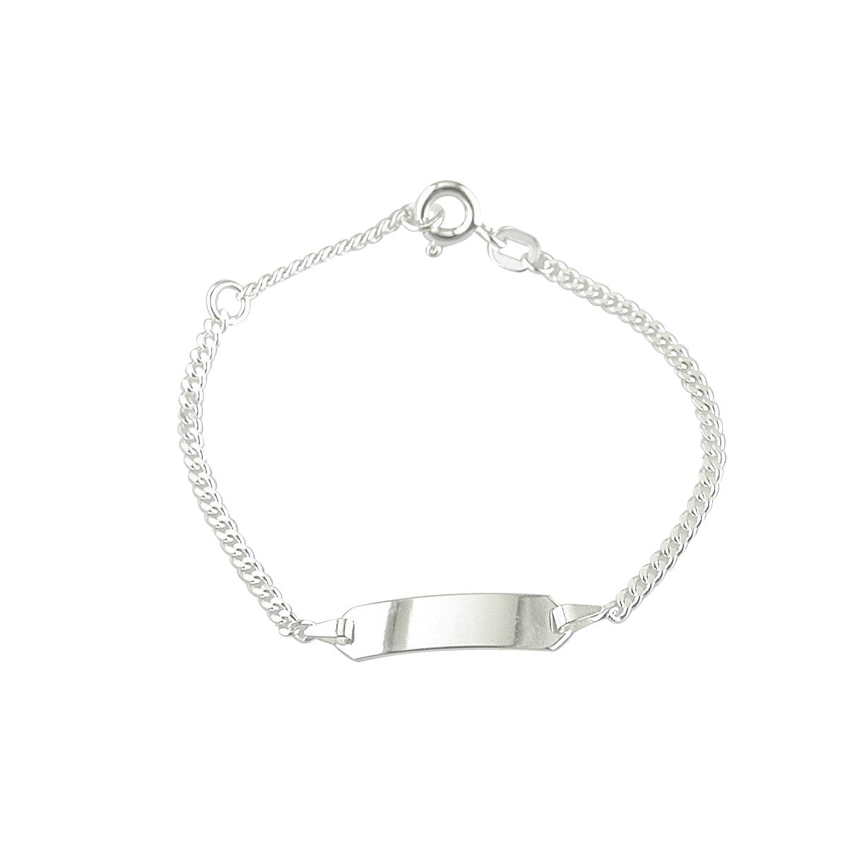 Sterling Silver Identity Curb Link Bracelet 14cm