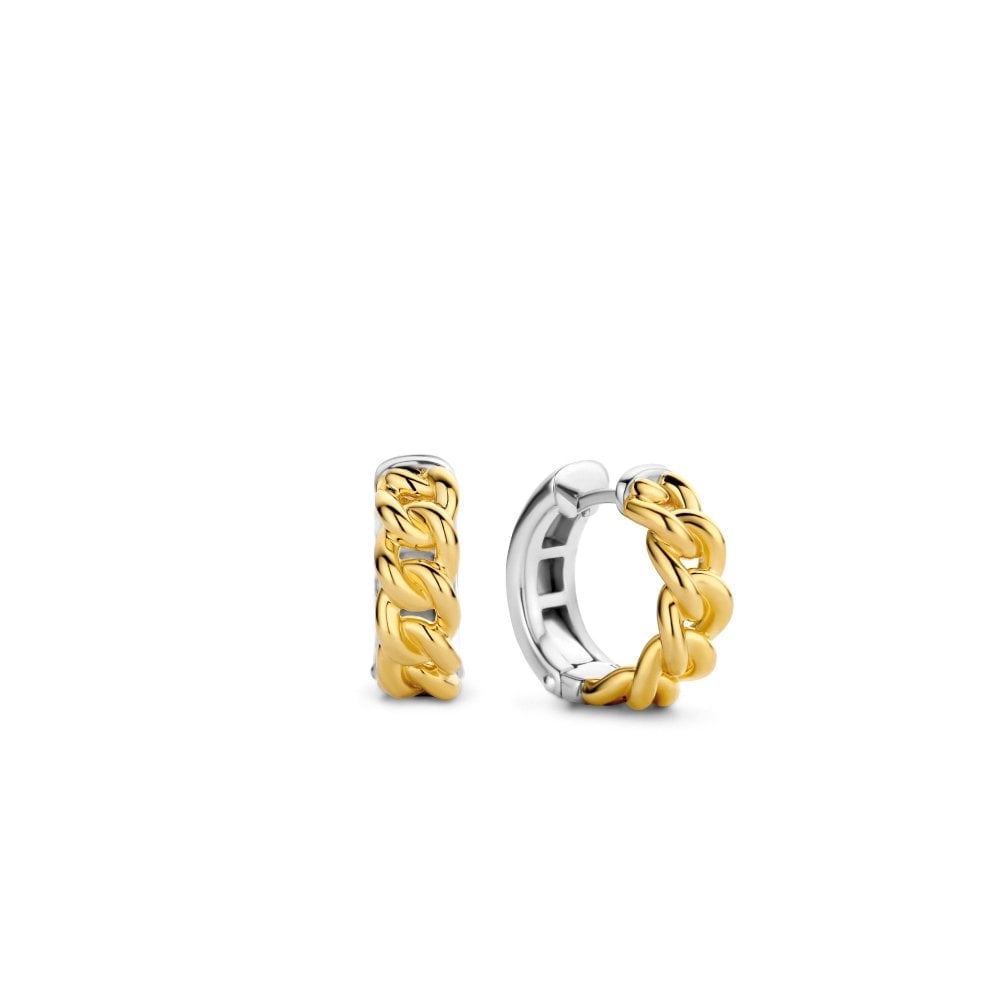 Ti Sento Sterling Silver & Yellow Gold Plated Intertwined Hoop Earrings