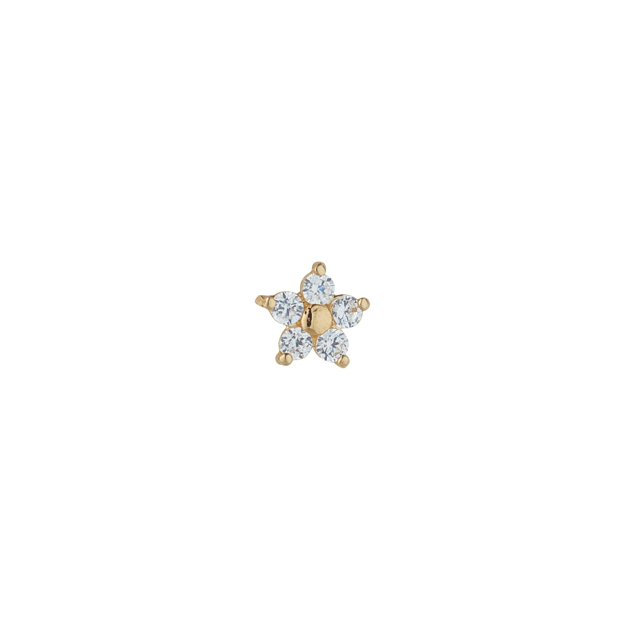 9ct Yellow Gold Blue Topaz & CZ Drop Hoop Earrings