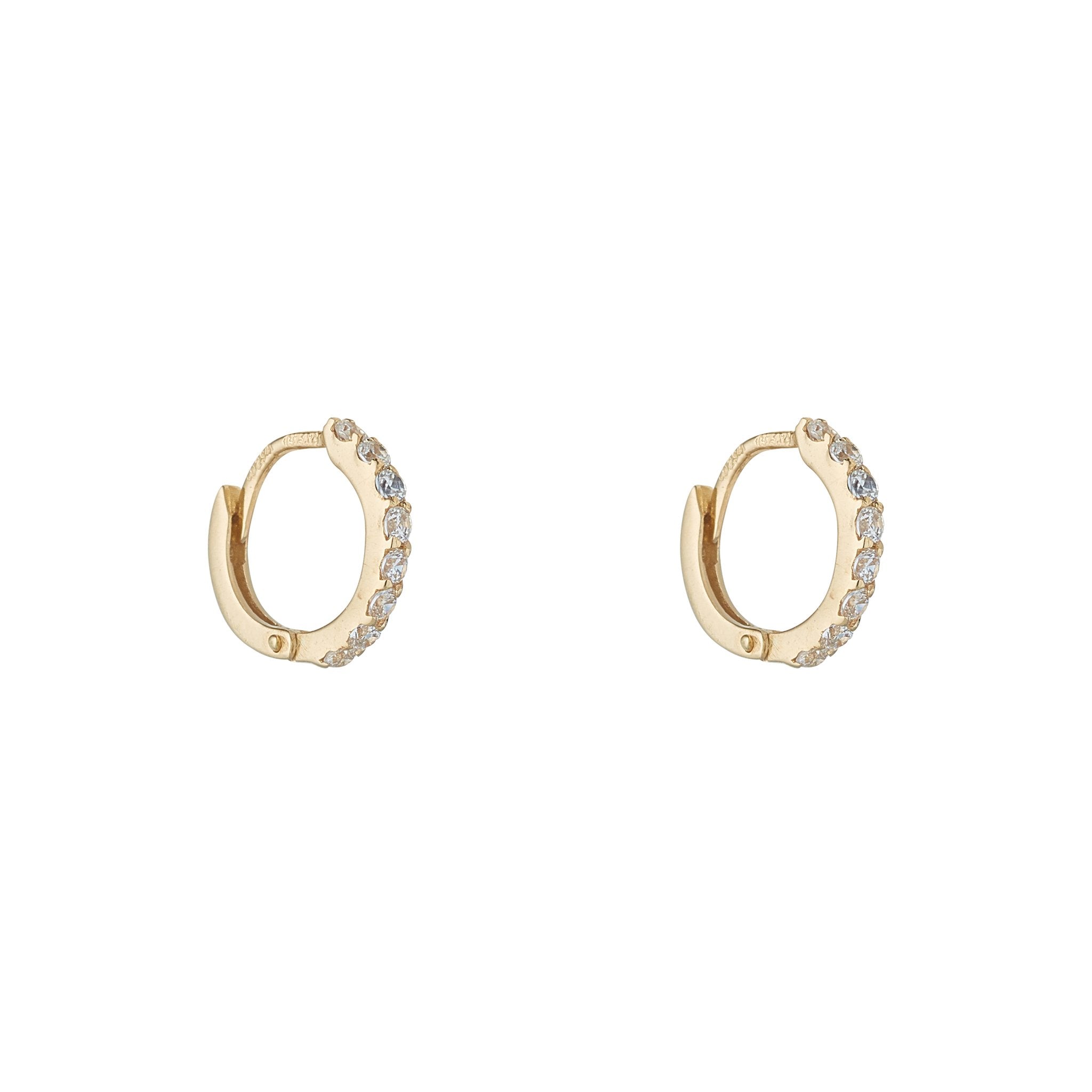 9ct Yellow Gold 18mm Round Sleeper Earrings