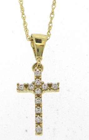 9Y Sml CZ Cross Pndt 18'