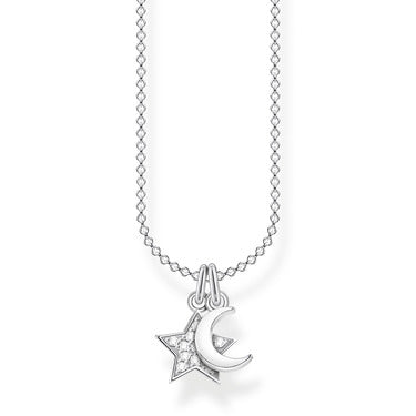 Thomas Sabo Sterling Silver Star & Moon Pendant with Cubic Zirconia