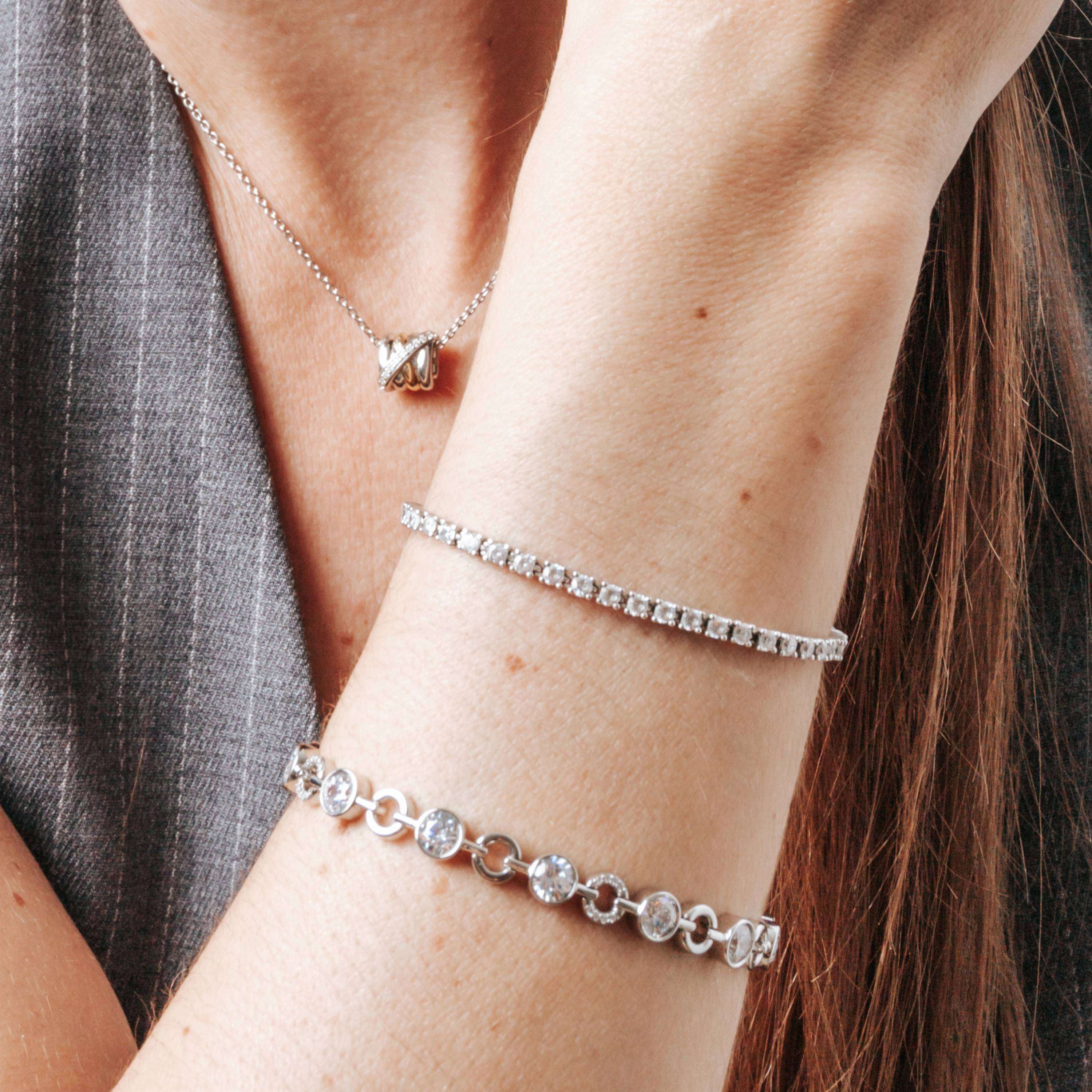 Ti Sento Cubic Zirconia Tennis Bracelet, Sterling Silver