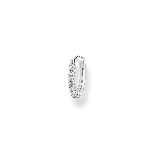 Thomas Sabo Single CZ Hoop Earring, Sterling Silver 12mm