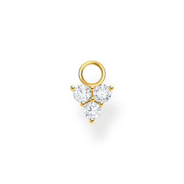 Thomas Sabo Yellow Gold Plated Single 3 x Cubic Zirconia Ear Charm