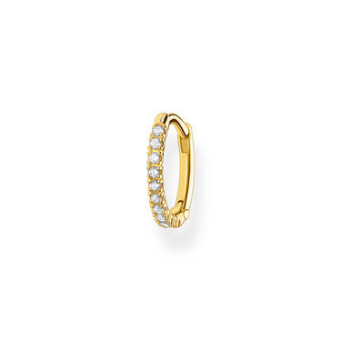 Thomas Sabo Sterling Silver Yellow Gold Plated Single Hoop Earring with Cubic Zirconia Earrings