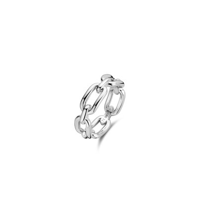Ti Sento Chain Link Ring - Sterling Silver, Size 56