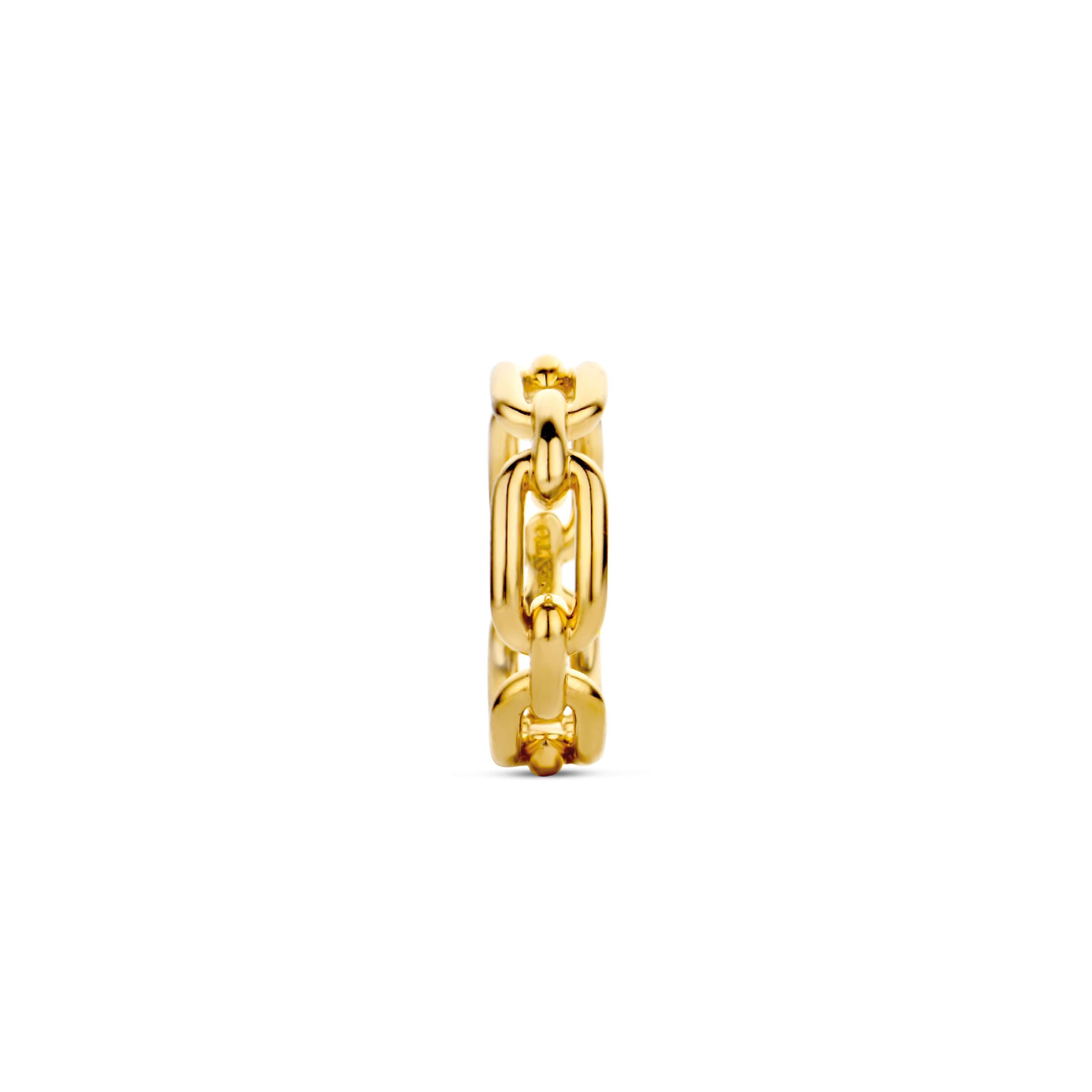 Ti Sento Sterling Silver Yellow Gold Plated Chain Link Ring (Size 56)