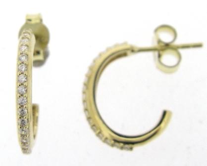 9ct Yellow Gold Fancy Diamond Huggie Earrings