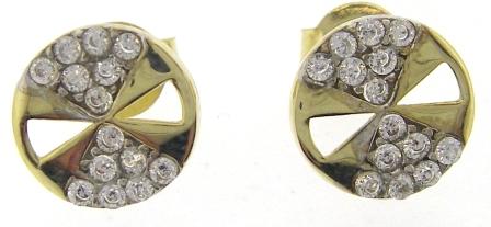 9ct Yellow Gold Round Cubic Zirconia Halo Earrings